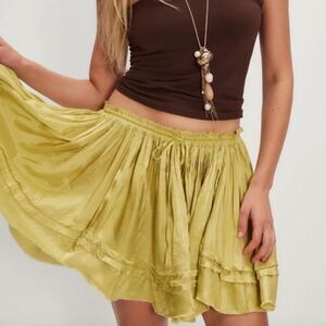 Free-people Women's Green and Yellow Skirt